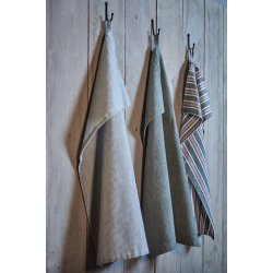 Speedtsberg - Viskestykke 50x70cm bomuld grn/hvid strib  - 50x70cm