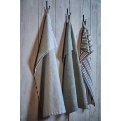 Speedtsberg -Viskestykke grnne, hvide og rde striber 50x70cm.