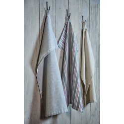 Speedtsberg -Viskestykke grnne, hvide og rde striber 50x70cm.