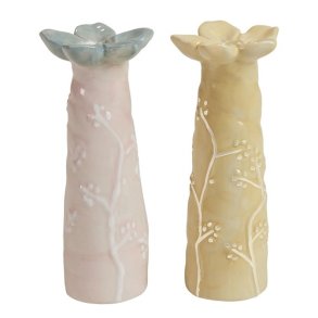 Speedtsberg - Vase blomst D5x12cm, st af 2, keramik, Yellow/Rose