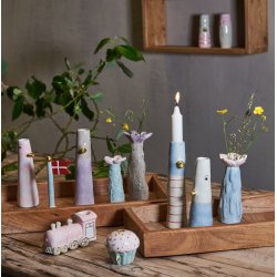 Speedtsberg - Vase blomst D6x15cm, keramik Aqua/bl - 1 stk