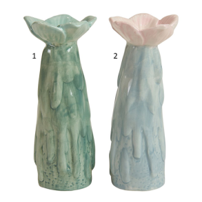 Speedtsberg - Vase blomst D6x15cm, keramik Aqua/bl - 1 stk