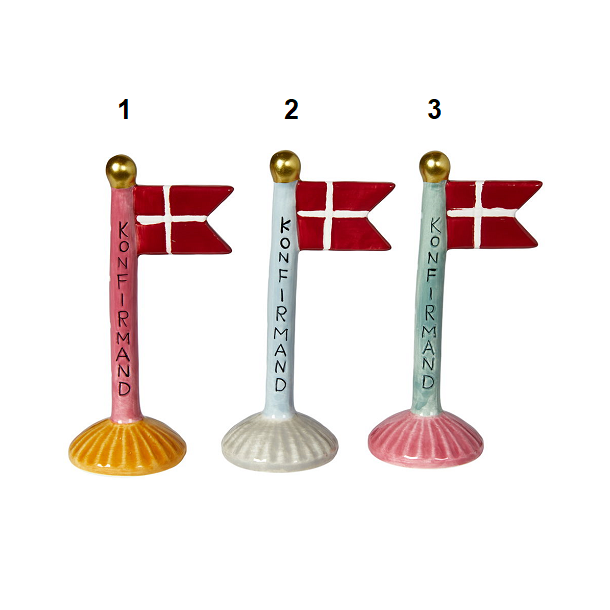 Speedtsberg -Flag konfirmand 3 varianter, 8x5x14cm keramik,1 stk