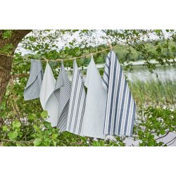 Speedtsberg -Viskestykke mrkebl og lysebl striber 50x70cm.