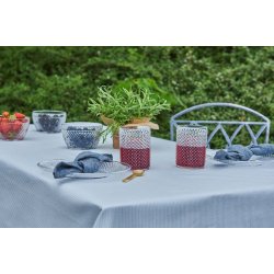 Speedtsberg - Dug 140x240cm bomuld - lysebl� og hvid