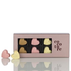 Cocoture - Ca. 81g 9stk fyldte chokolader og konfektstykker i metallic lyser�d Cocoture �ske