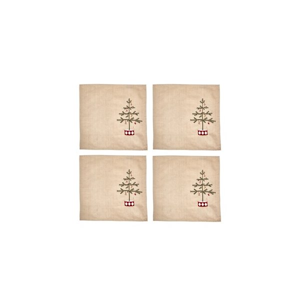 Speedtsberg Mundserviet Jul med broderi - st a 4 stk.  40X40CM