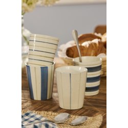Ib Laursen Nordby - Krus uden hank med striber - 4 stk - 160 ml