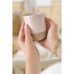 Ib Laursen Krus uden hank Heart mat brunt ler med rosa kant 190 ml