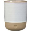 Ib Laursen Krus uden hank Heart mat brunt ler med hvid kant 190 ml