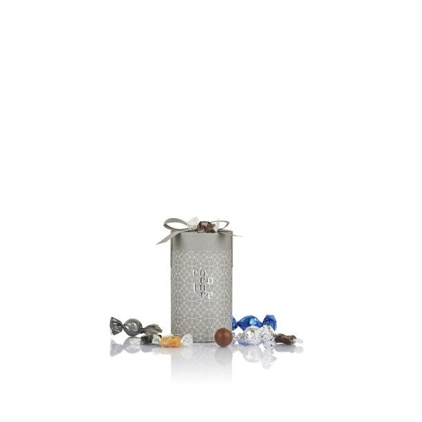Cocoture -  250g mixet Cocoture chokoladekugler &amp;  karamelmix  i grt Cocoture gaverr med sljfe