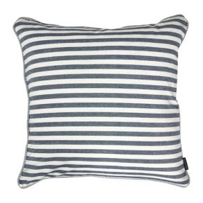 Speedtsberg - Pudebetr�k 50x50 cm - m�rkebl� og hvid stribet