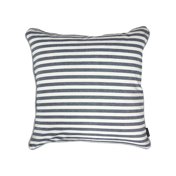 Speedtsberg - Pudebetr�k 50x50 cm - m�rkebl� og hvid stribet