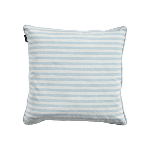 Speedtsberg - Pudebetr�k 50x50 cm - lysebl� og hvid stribet