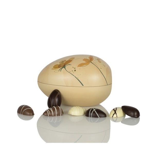 Cocoture - 255g fyldte chokolade�g &amp; marcipan�g i orange Cocoture metal�g m. blomster 