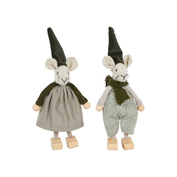 Speedtsberg - Noa &amp; Nelli tr�sko 2 forskellige - gr�n-  H11cm stof - s�t af 2 stk