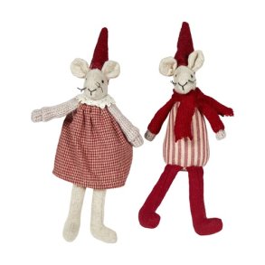 Speedtsberg - Noa & Nelli siddende H13cm stof - s�lges i s�t. (r�d)