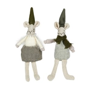 Speedtsberg - Noa & Nelli siddende H13cm stof - s�lges i s�t. (Green mix)