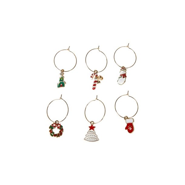 Speedtsberg - Charms julemotiver 6 stk 5x3cm metal - s�lges som  s�t med 6 stk.