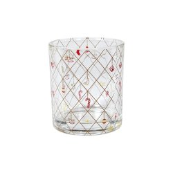 Speedtsberg Fyrfadsstage med julemotiv D7x8cm glas