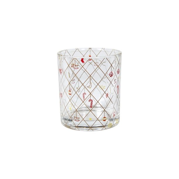 Speedtsberg Fyrfadsstage med julemotiv D7x8cm glas