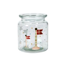 Speedtsberg Fyrfadsstage med flag D8x9cm glas
