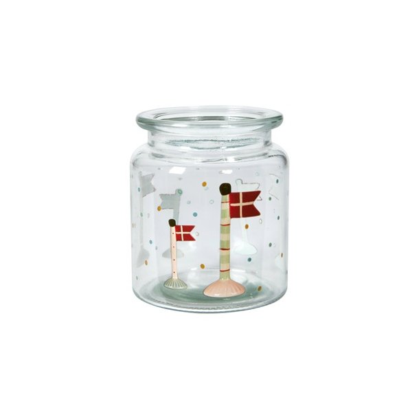 Speedtsberg Fyrfadsstage med flag D8x9cm glas