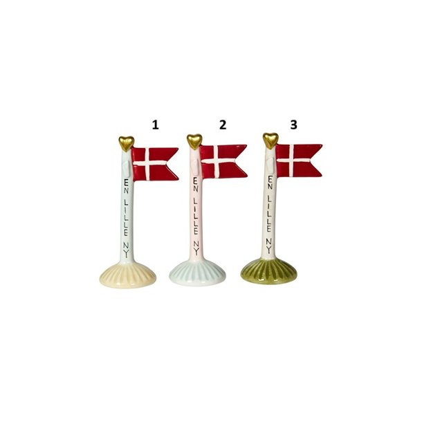 Speedtsberg Flag EN LILLE NY 3 forskellige 8x5x14cm keramik - pris 1 stk. 