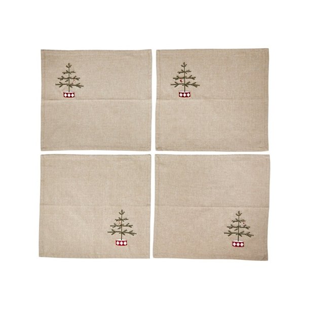 Speedtsberg Mundserviet med broderi s�t af 4 -  40x40cm bomuld