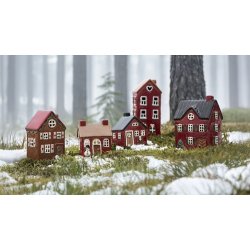 Ib Laursen Hus til fyrfadslys Stillenat k�lk ved d�ren 20,3 cm. h�j