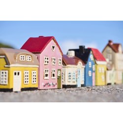 Ib Laursen Hus til fyrfadslys Ebeltoft lysebl� d�r stokroser