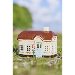 Ib Laursen Hus til fyrfadslys Ebeltoft lysebl� d�r stokroser