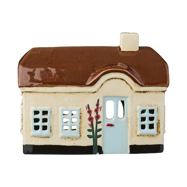 Ib Laursen Hus til fyrfadslys Ebeltoft lysebl� d�r stokroser