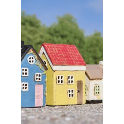 Ib Laursen Hus til fyrfadslys Nyhavn lyser�d d�r og bladranke