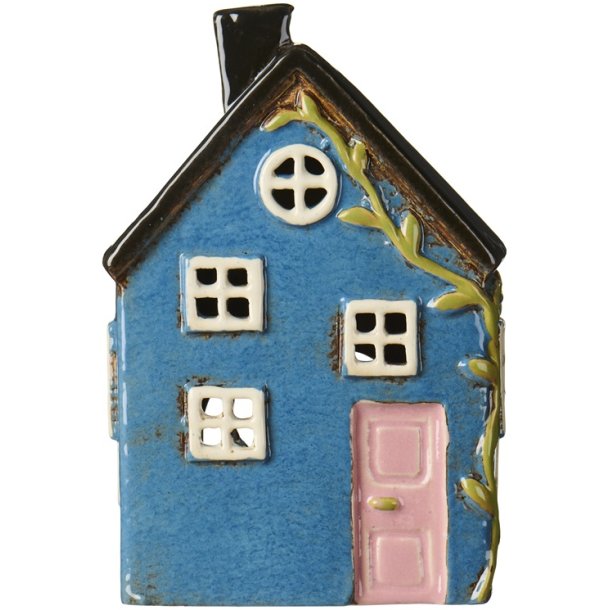 Ib Laursen Hus til fyrfadslys Nyhavn lyser�d d�r og bladranke