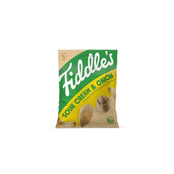 Fiddles - Peanuts &amp; Cashewndder med Sourcream and Onion - 16g