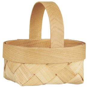 Ib Laursen Kurv mini med hank p� tv�rs flettet sp�n - B: 8 H: 10,5 L: 11,5