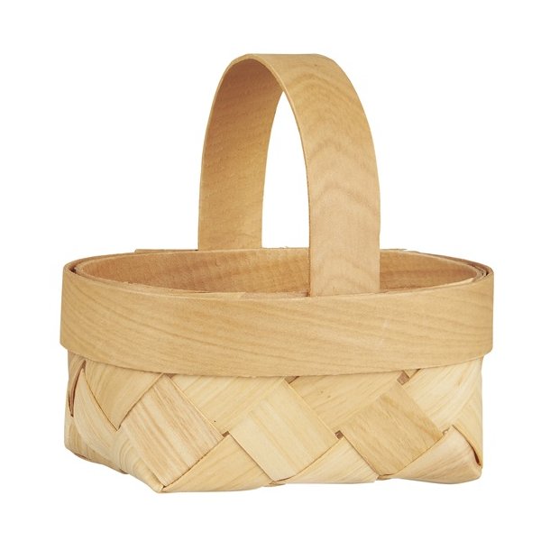Ib Laursen Kurv mini med hank p� tv�rs flettet sp�n - B: 8 H: 10,5 L: 11,5