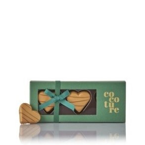 Cocoture - 3 stk. marcipanhjerter med choko.& karamelfyld. i grn Cocoture ske ca.. 54g
