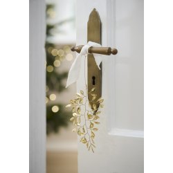 Ib Laursen Oph�ng Fairytale Christmas lille med guldfarvede blade og hvide perler