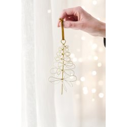 Ib Laursen Juletr� til oph�ng Fairytale Christmas med hvide perler 17 cm