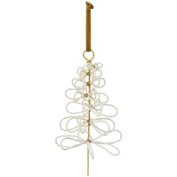Ib Laursen Juletr� til oph�ng Fairytale Christmas med hvide perler 17 cm