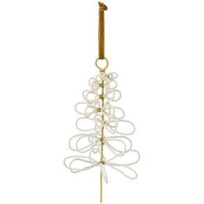 Ib Laursen Juletr� til oph�ng Fairytale Christmas med hvide perler 17 cm
