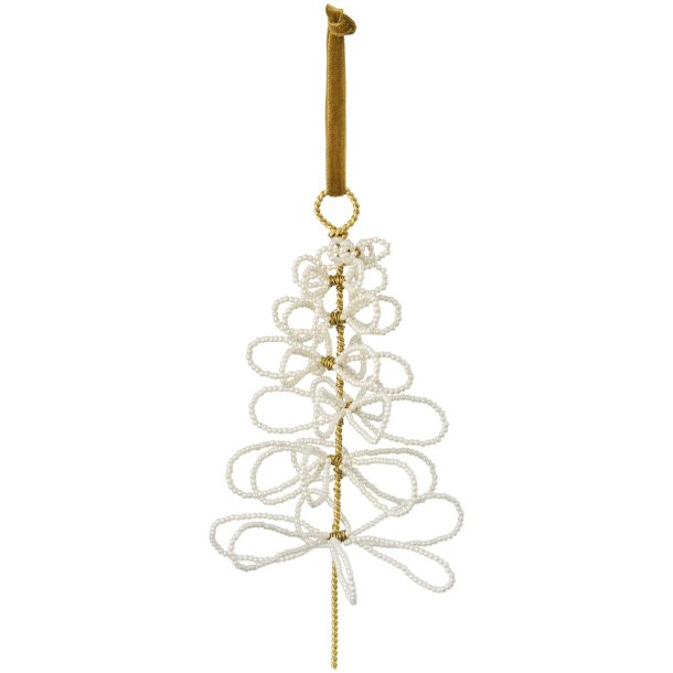 Ib Laursen Juletr� til oph�ng Fairytale Christmas med hvide perler 17 cm