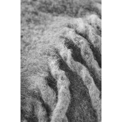 Ib Laursen - Plaid antracit melange med lysegr frynser 130x170 cm.