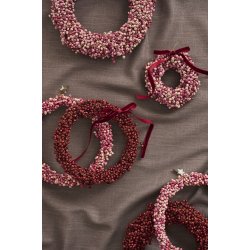 Ib Laursen Krans med tr�perler Stillenat h�ndlavet � 22 (m�rker�d)