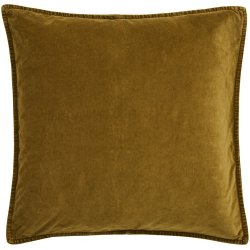 Ib Laursen -  Pudebetr�k velour - okker gr�n  - 52x52cm.