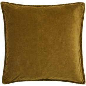 Ib Laursen -  Pudebetr�k velour - okker gr�n  - 52x52cm.