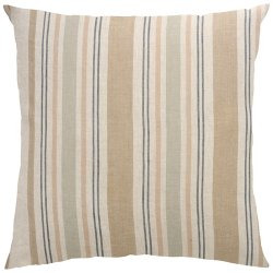 Ib Laursen - Pudebetr�k h�rfarvet med rosa, lysegr�n, m�rkegr�n og sand striber 50x50 cm