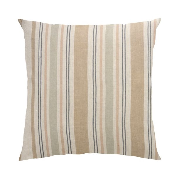 Ib Laursen - Pudebetr�k h�rfarvet med rosa, lysegr�n, m�rkegr�n og sand striber 50x50 cm